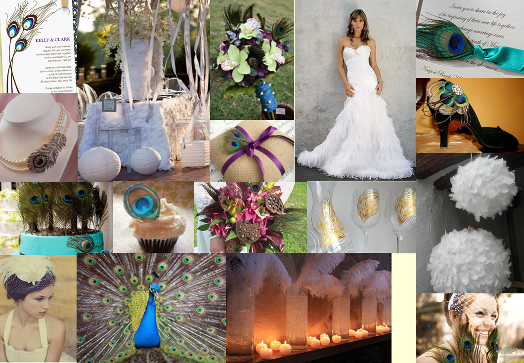 Here are some simple or crazy ways to add feather to your wedding or event