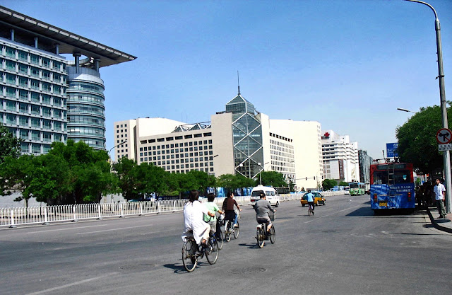 main thoroughfare and commercial buildings in Beijing
