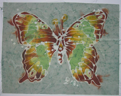 zorica, đuranić,art, batik, paintings, canvas, butterfly,