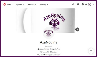 AzaNoviny - Pinterest (profil)