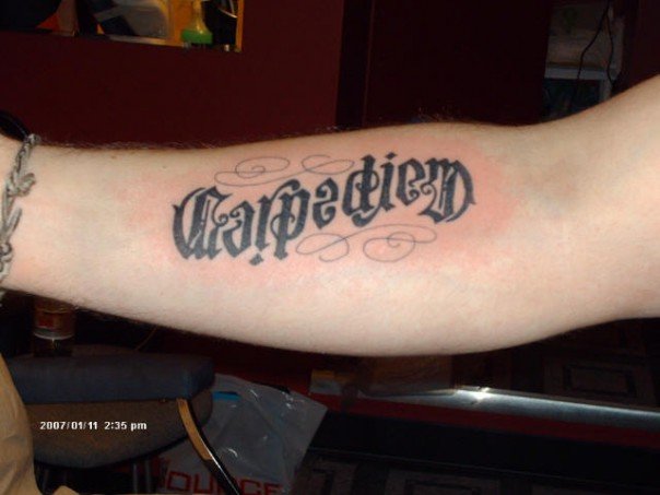 sweet lettering for tattoos. Carpe Diem Tattoo Typography