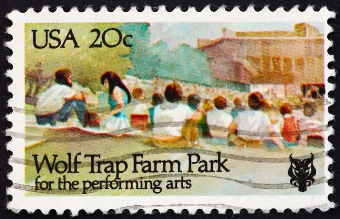 UNITED STATES OF AMERICA - CIRCA 1982: a stamp printed in the USA shows Wolf Trap Farm Park for Performing Arts, National Park, circa 1982