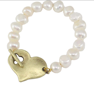 Danon Gold T Bar Heart Bracelet