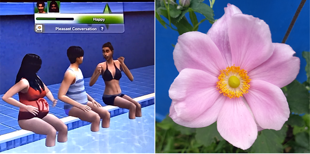 Sims and flower