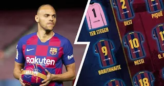 Barcelona officially announced squad numbers for all players; Braithwaite takes No.9