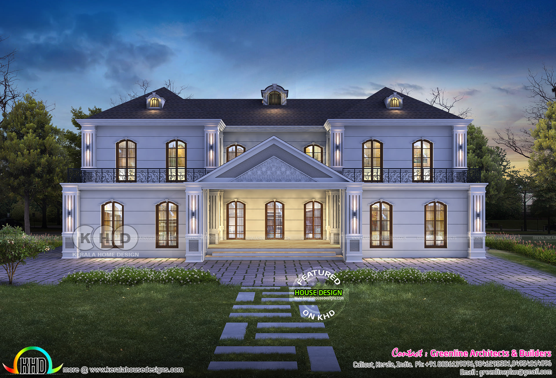  5  bedroom  luxury  house  plan  architecture Kerala home  