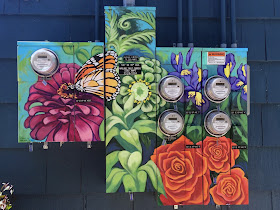 painted electrical panels, street art portland, pdx street art, portland muralist, portland murl artist, flower mural
