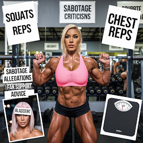 "Create an image depicting Honey Boo Boo's weight loss journey. Show Honey Boo Boo working out in a gym, performing exercises like squats and chest reps. Include elements in the background representing the challenges she faced, such as sabotage allegations and public criticism. Incorporate signs of fan support and advice. Additionally, include subtle references to the controversy surrounding her use of 'blaccent' in viral videos and the ongoing debates about her weight loss methods."