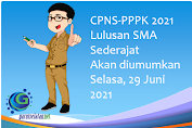 CPNS-PPPK 2021 Lulusan SMA Sederajat Akan diumumkan Selasa, 29 Juni 2021