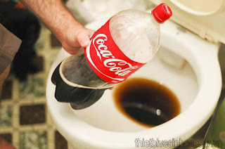 Tẩy rửa bồn cầu bằng nước coca cola