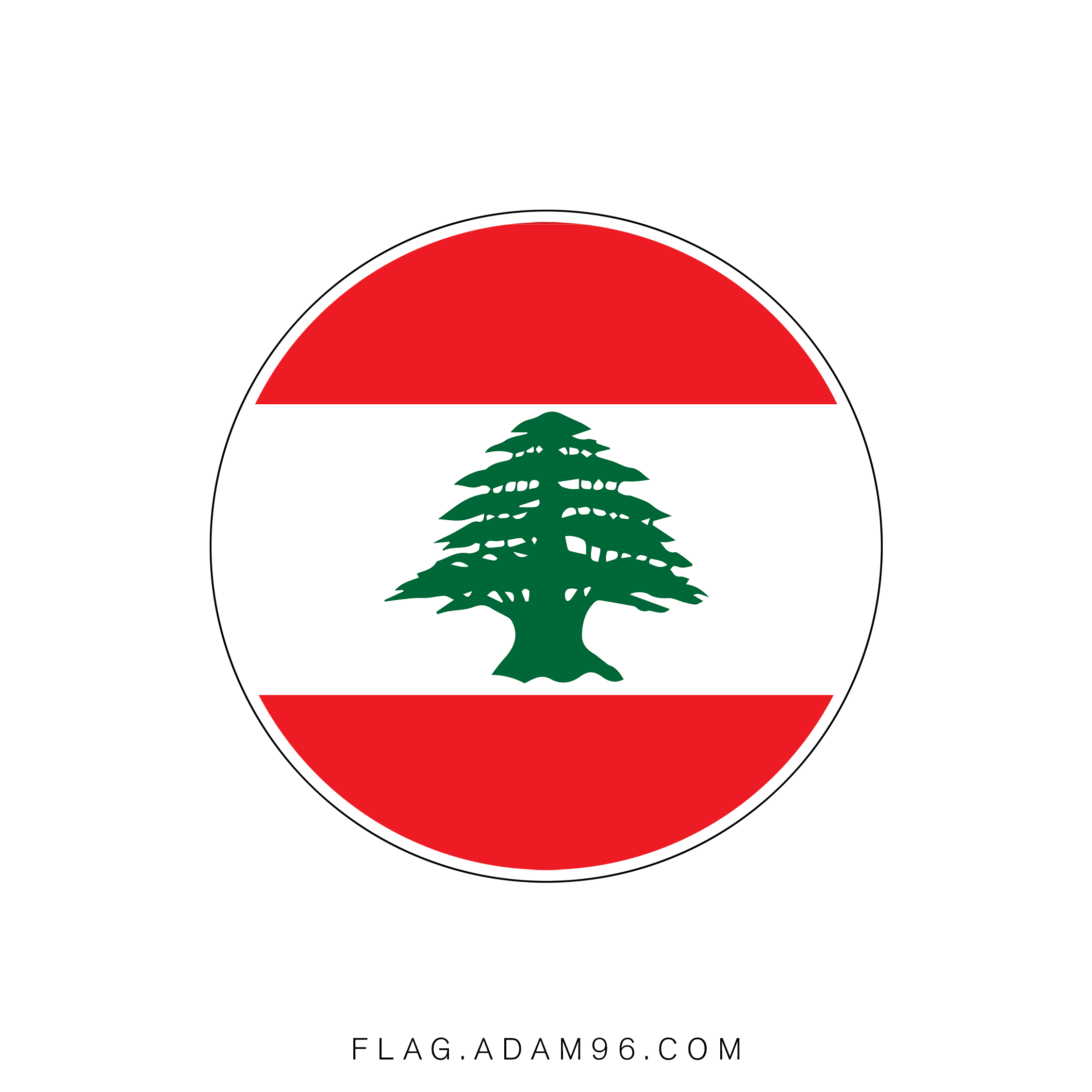 تحميل علم لبنان بشكل دائري ايقونة علم لبنان Lebanon Flag Icon