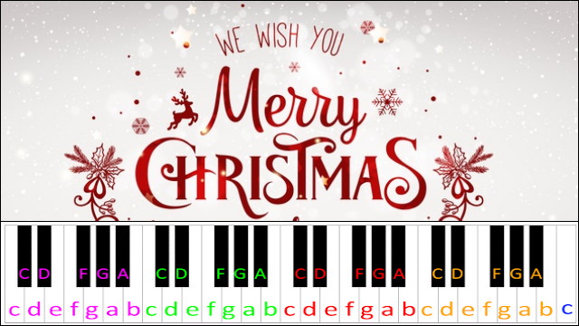 We Wish You a Merry Christmas (Hard Version) Piano / Keyboard Easy Letter Notes for Beginners