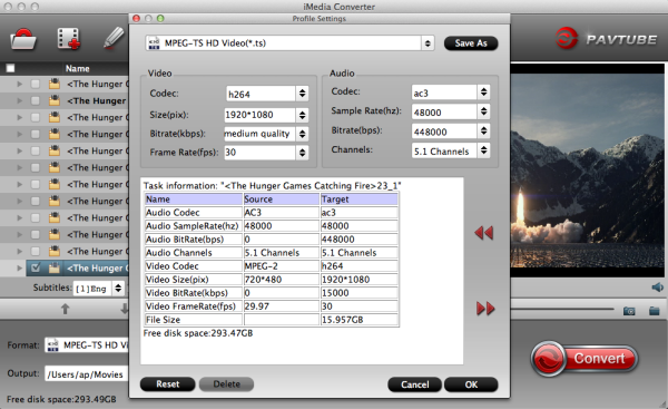 MPEG-TS HD Video Settings