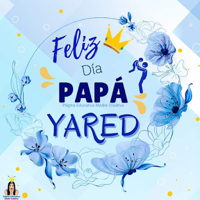 Solapín Feliz Día del Padre - Nombre Yared para imprimir gratis