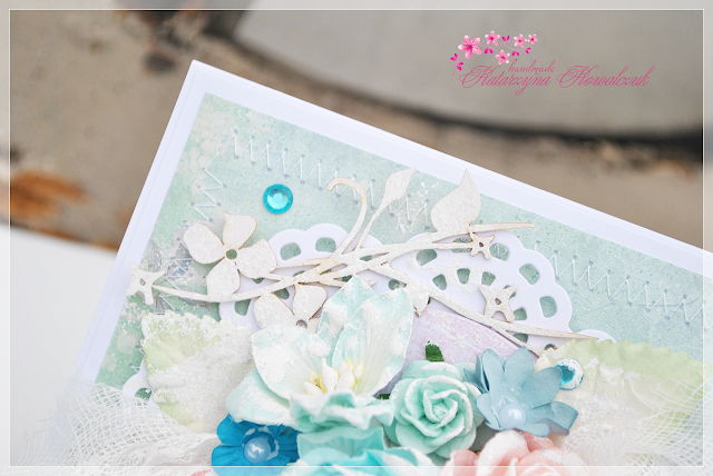 kwiatowa kartka urodzinowa, okolicznościowa, scrapbooking