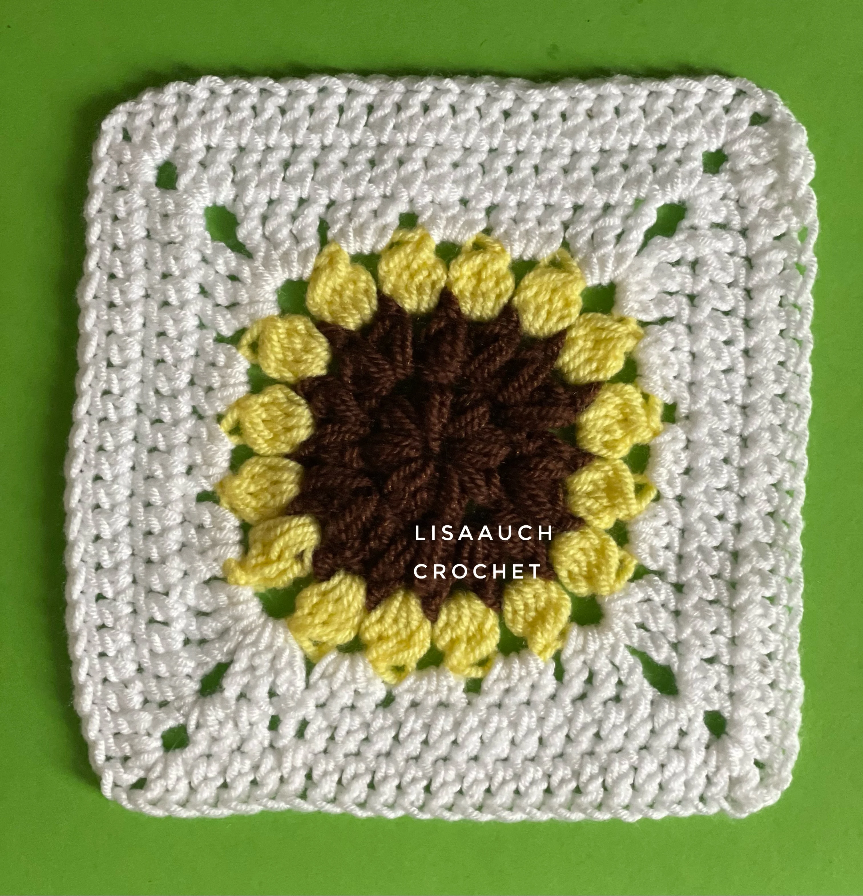 Sunflower Granny Square Free Pattern Crochet FREE pattern