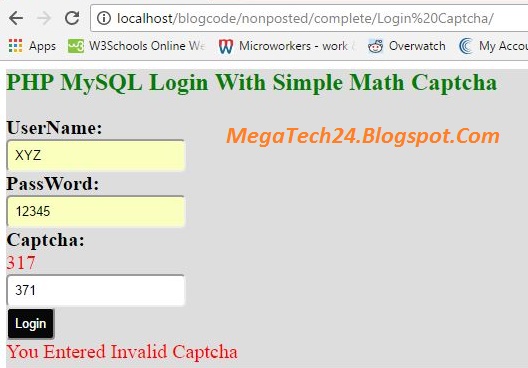 PHP MySQL Login System with Captcha