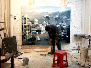 image: artist Leanne Christie at work