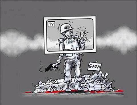 Charge - a mídia conivente - Israel - Gaza