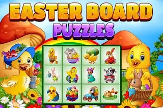 لعبة بازل الصورة المختلفة بالمكان بين اللوحتين Easter Board Puzzles