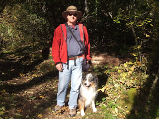 Steve and Hobie hiking the Cape Horn Trail - Oct 15, 2013