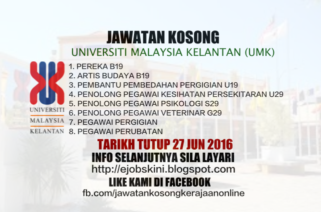 Jawatan Kosong UMK Kelantan
