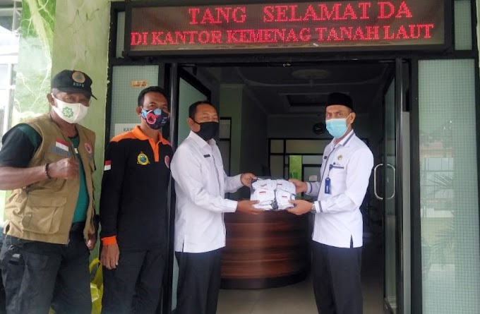 Kemenag Tanah Laut Terima 20 Ribu Masker Dari BPBD Kalsel