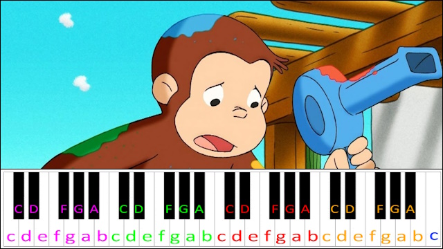 Curious George - Theme Song Piano / Keyboard Easy Letter Notes for Beginners