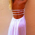 Hippie Stylish white maxi dress with open back, Boho's Party outfits  