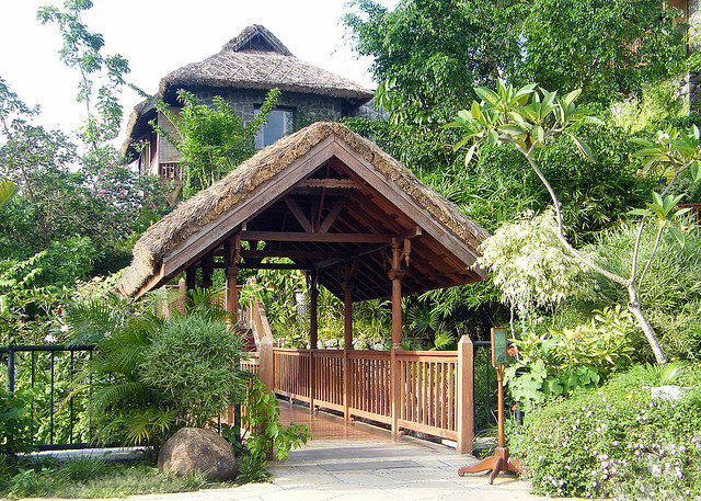 Resort entrance. Book your family holiday package