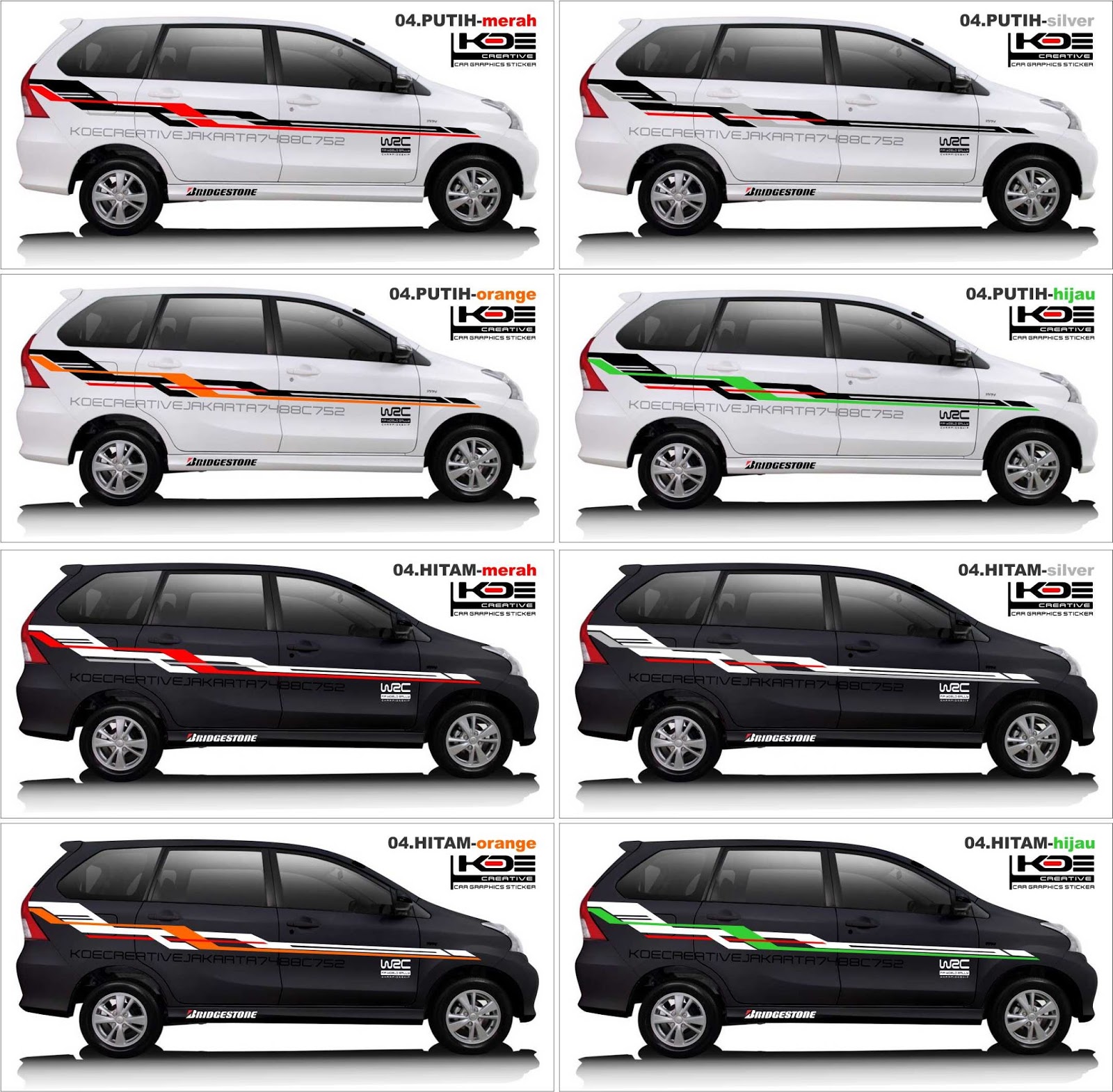 Tren Gaya 32 Cutting Sticker Mobil Avanza Hitam