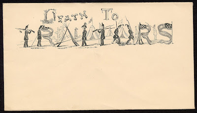 Death to Traitors typographic envelope