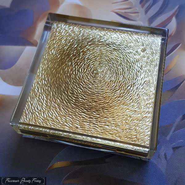 gold and perspex etched design on vintage Guerlain eyeshadow palette