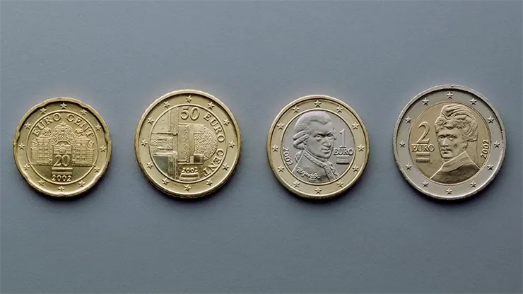 Как выглядят монет евро в Евросоюзе?