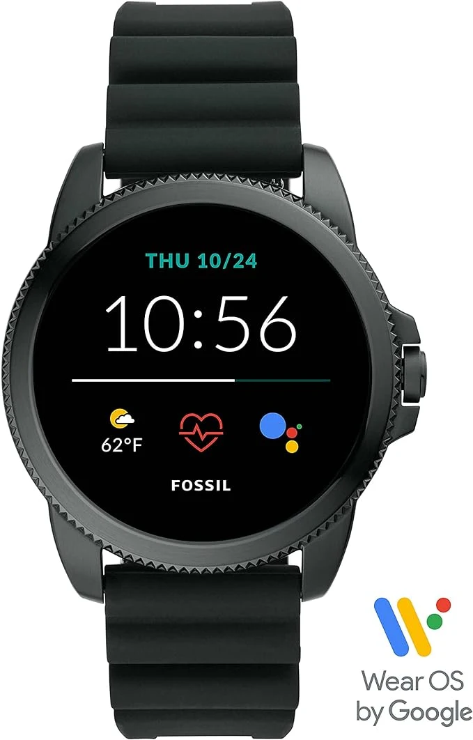 Fossil 44mm Gen 5E Stainless Steel and Silicone Smart Watch