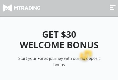 Bonus Forex Tanpa Deposit MTrading $30