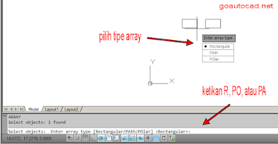 Penggunaan Perintah Aray pada Autocad