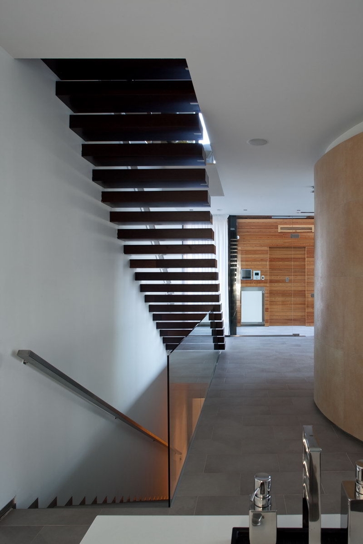 Stairs in Contemporary house in Ukraine by Drozdov & Partners
