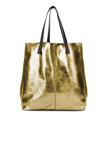 ZARA METALLIC SNAKESKIN SHOPPER