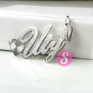 kalung nama monel silver grafir - uty