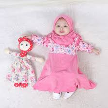 baju muslim bayi perempuan 1 tahun