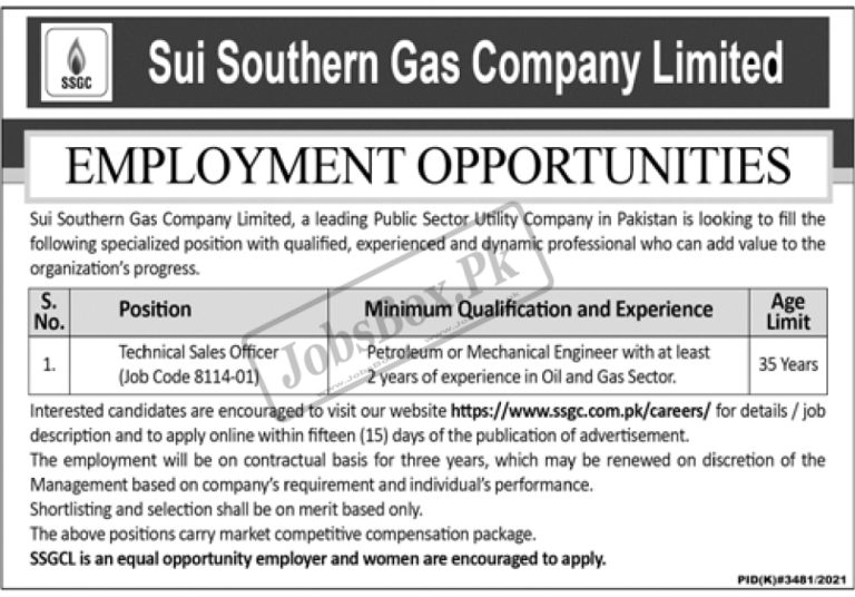 SSGC Jobs 2022 - Sui Southern Gas Company Jobs 2022 - www.ssgc.com.pk Jobs 2022 - SNGPL Jobs 2022
