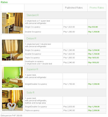 room rates for Cebu R Hotel