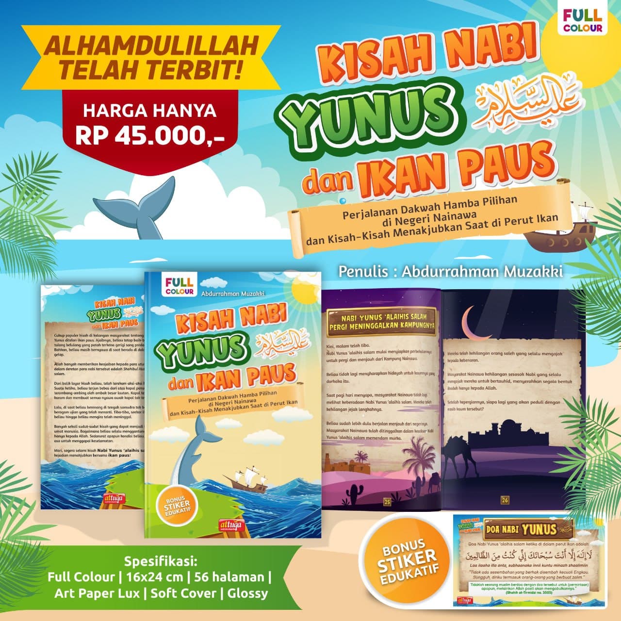 Buku Anak Kisah Nabi Yunus dan Ikan Paus Attuqa