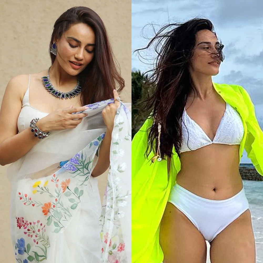 Surbhi Jyoti saree vs bikini indian actress