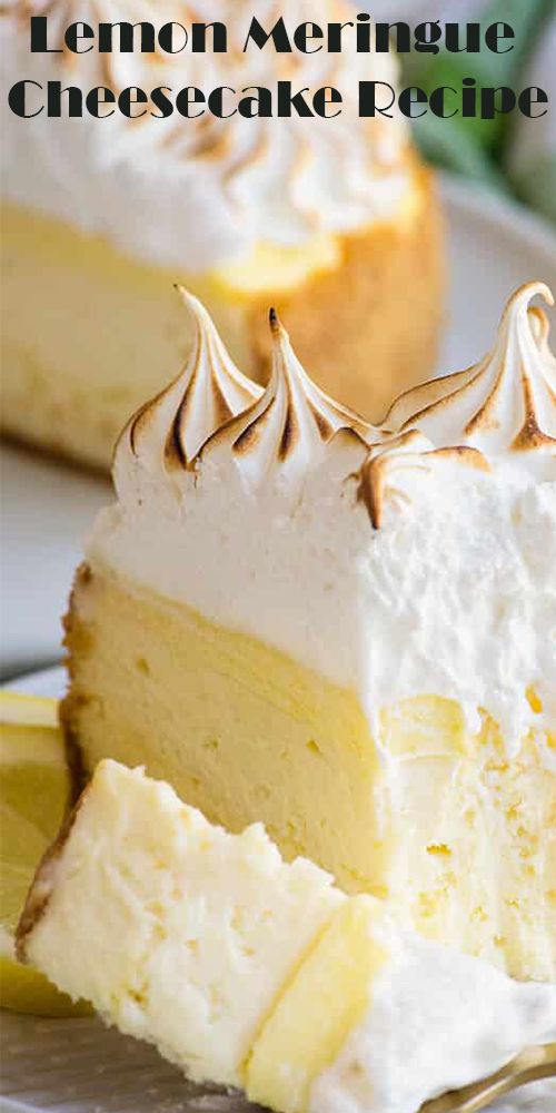 This Lemon meringue pie cheesecake is decadent and rich - a lemon cheesecake with a ribbon of homemade lemon curd running through the middle, another layer of lemon curd spread across the top.