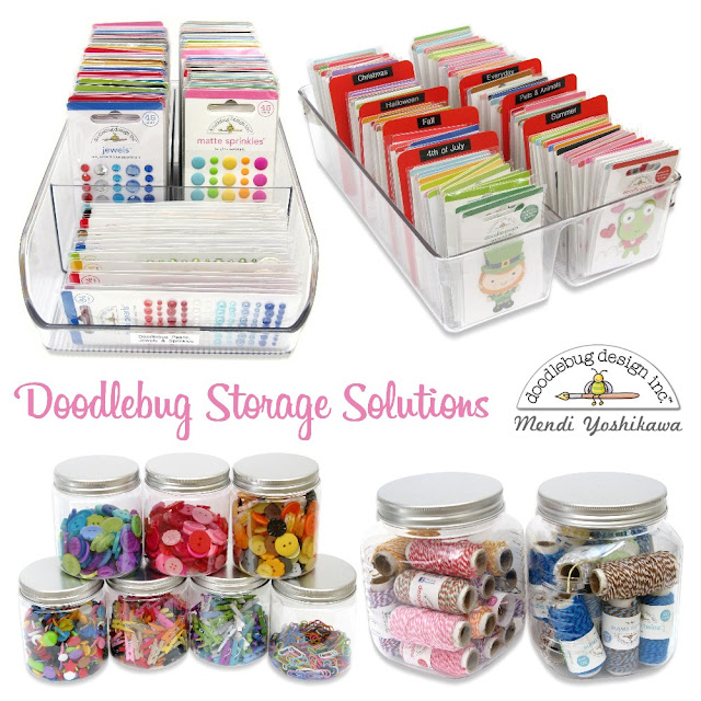 Doodlebug Embellishment Craft Room Storage Tips by Mendi Yoshikawa