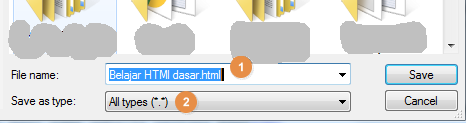 cara menyimpan file HTML