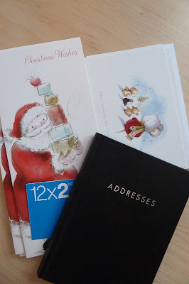 Christmas cards and stamps