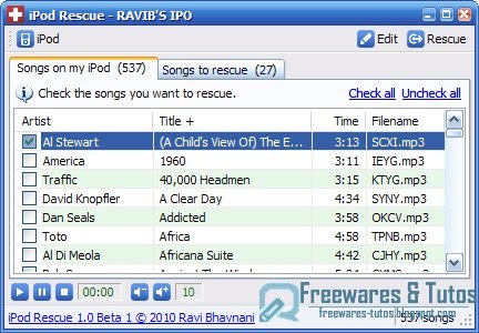 iPod Rescue : un logiciel pour récupérer la musique de votre iPod